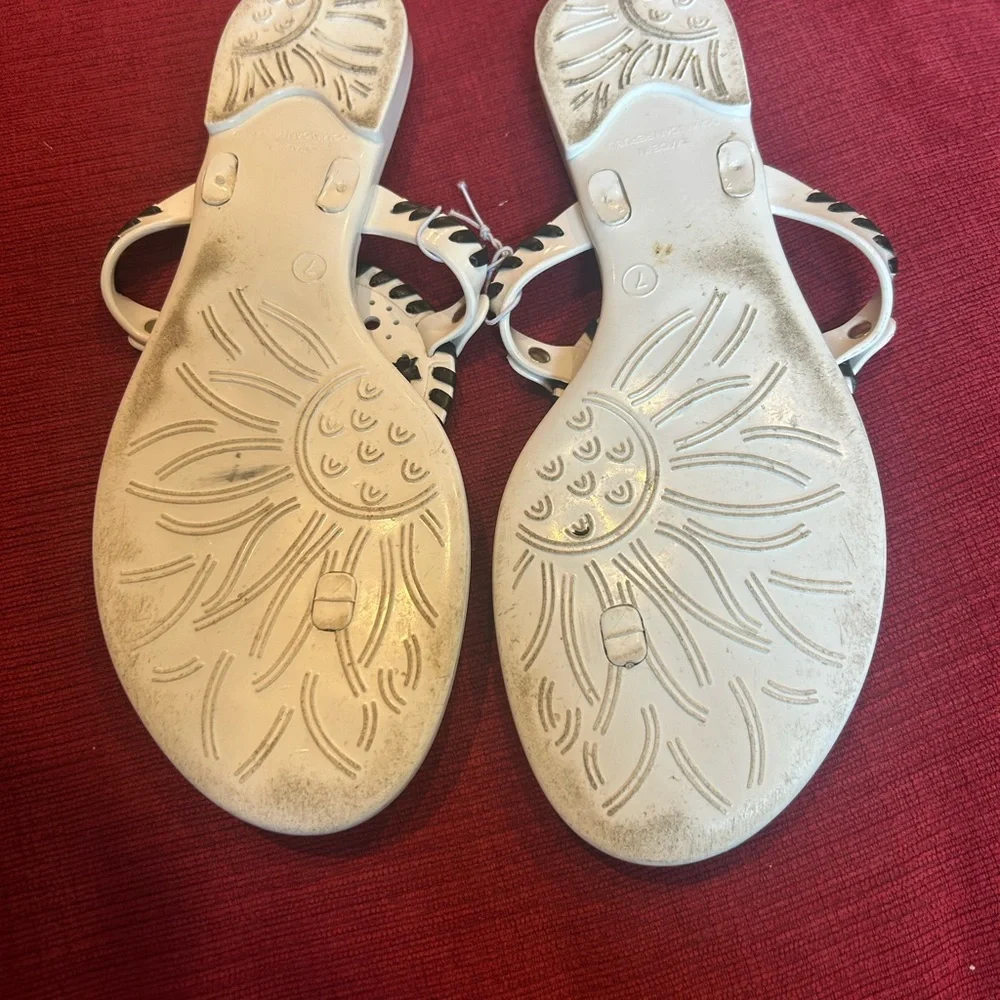 Jack Rogers White and Black‎ jelly Sandals with Stud Accents - Picture 3 of 3